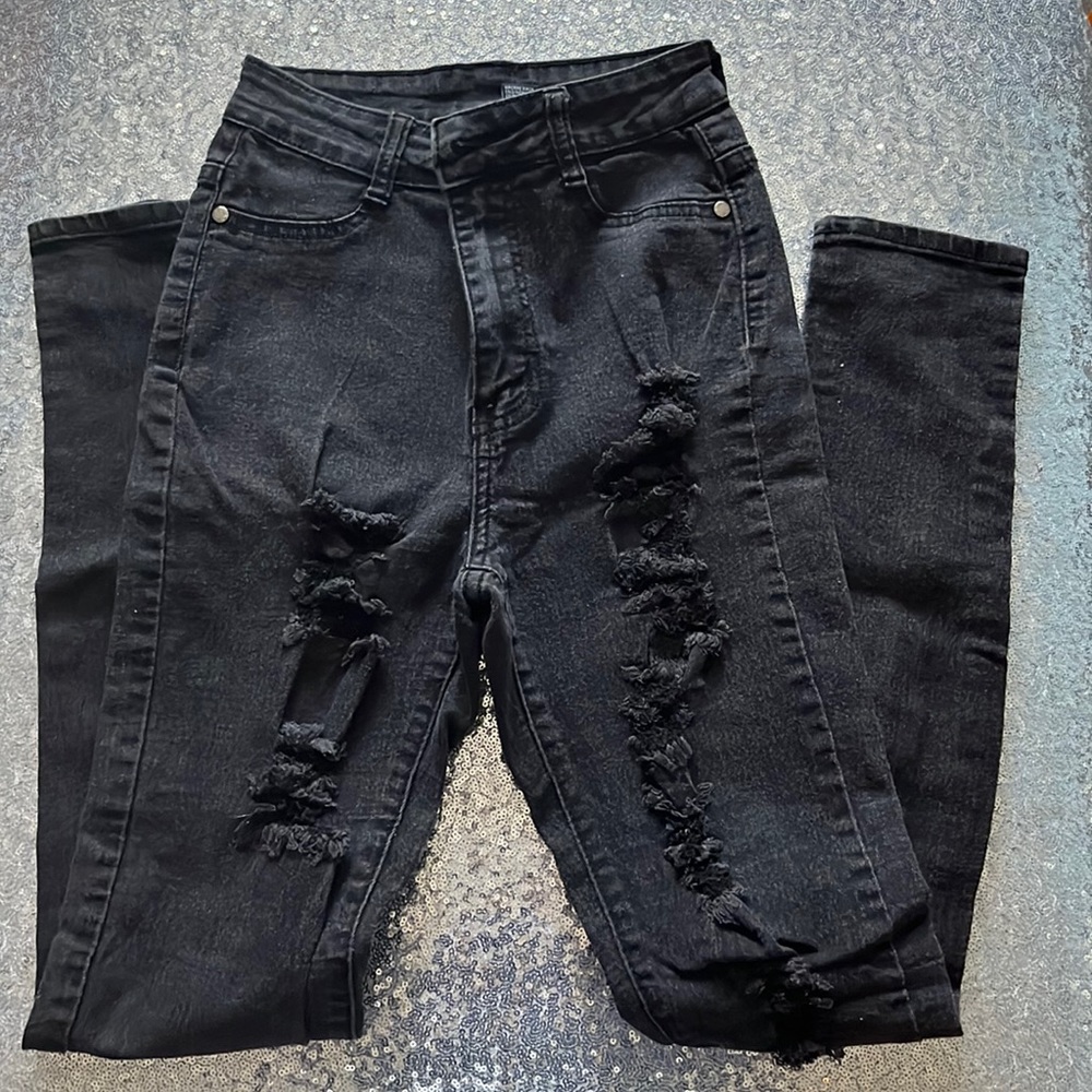 B.O.B Black/grey distressed jeans size 5/6